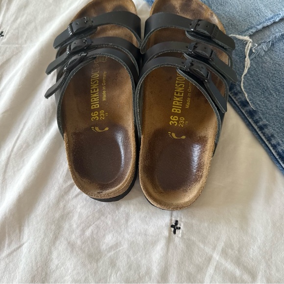 Birkenstock Black and Brown Leather Sandals Size 36 - Picture 5 of 5
